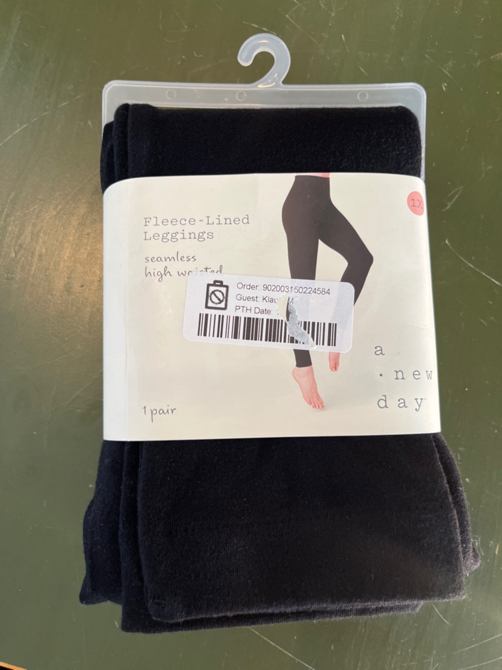 a new day Black High-Waist Fleece-Lined Leggings